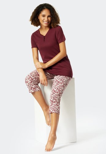 Schiesser Schiesser Pyjama 3/4, korte mouw plum 176994 40/L