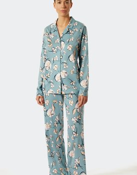 Schiesser Pyjama lang bluegrey 176983 44/XXL