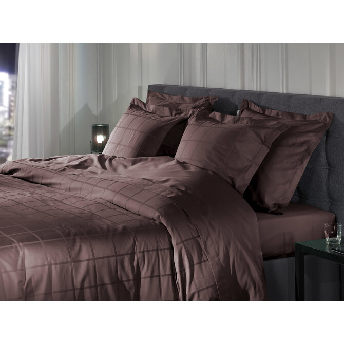 Heckett & Lane Diamante Dekbedovertrek 240x200/220 Marsala Brown