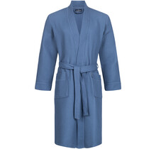 Morgenstern badjas Luca wafelstof Kimono 120cm Jeans blauw M