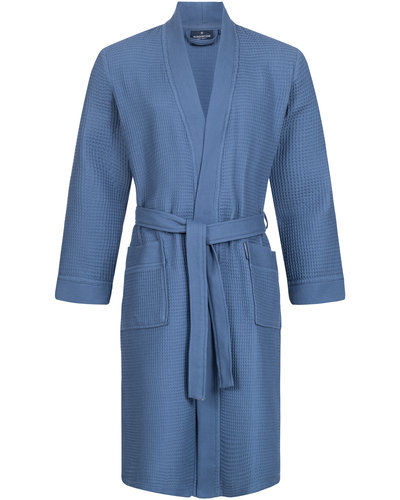 Morgenstern Morgenstern badjas Luca wafelstof Kimono 120cm Jeans blauw M