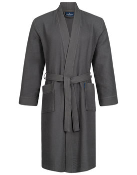 Morgenstern badjas Luca wafelstof Kimono 120cm Antraciet S