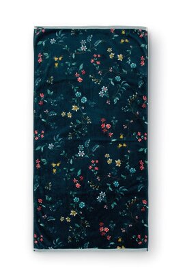 Pip Studio Les Fleurs Badhanddoek - Donkerblauw 70 x 140 cm