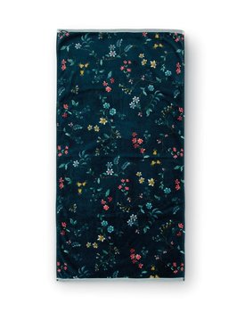 Pip Studio Les Fleurs Badhanddoek - Donkerblauw 70 x 140 cm