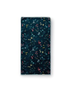 Pip Studio Les Fleurs Badhanddoek - Donkerblauw 70 x 140 cm