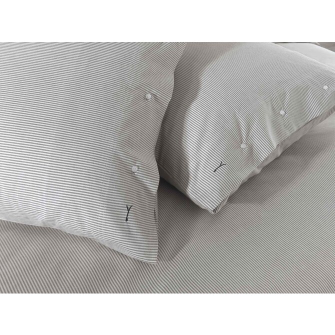 Yellow Oxford Dekbedovertrek 140x200/220 Dark Grey