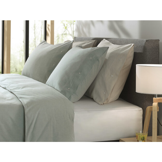 Yellow Chambray Dekbedovertrek 200x200/220 Jade Green