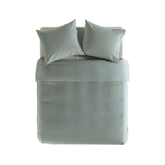 Yellow Chambray Dekbedovertrek 200x200/220 Jade Green