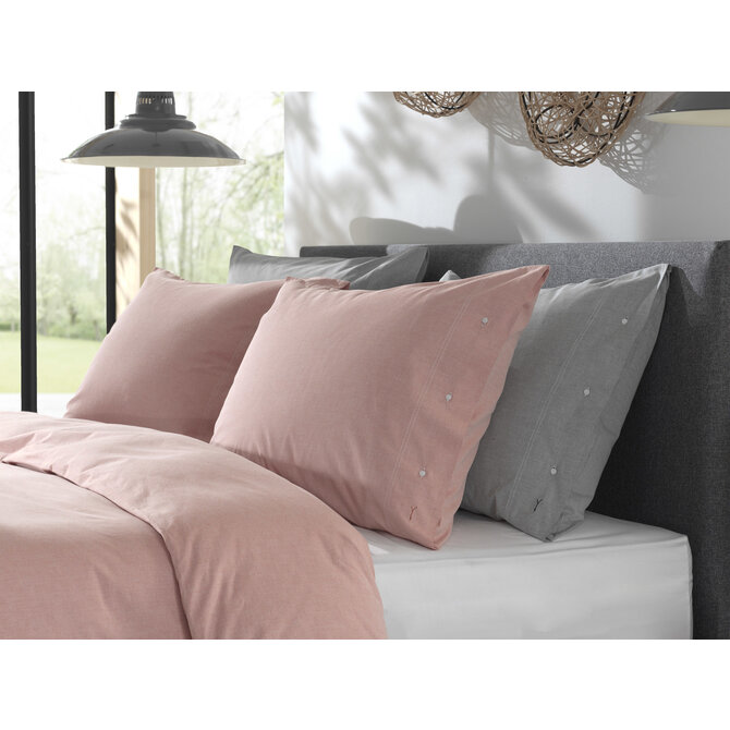 Yellow Chambray Dekbedovertrek 140x200/220 Mandarin Red