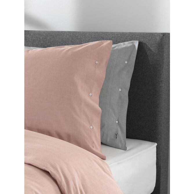 Yellow Chambray Dekbedovertrek 140x200/220 Mandarin Red