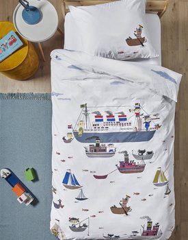 Beddinghouse x Fiep Amsterdam Bootje varen  Multi 140x200/220 cm