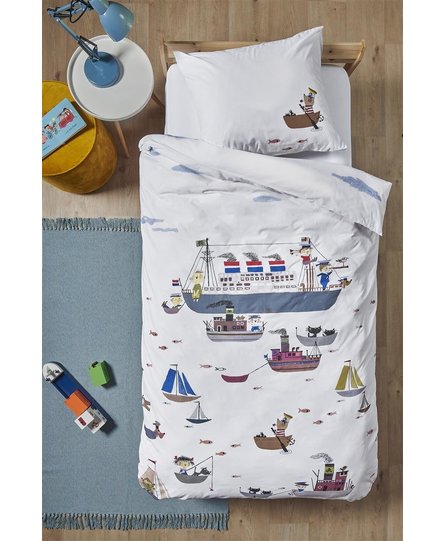 Beddinghouse x Fiep Amsterdam Bootje varen  Multi 140x200/220 cm