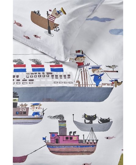 Beddinghouse x Fiep Amsterdam Bootje varen  Multi 140x200/220 cm