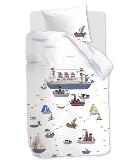 Beddinghouse x Fiep Amsterdam Bootje varen  Multi 140x200/220 cm