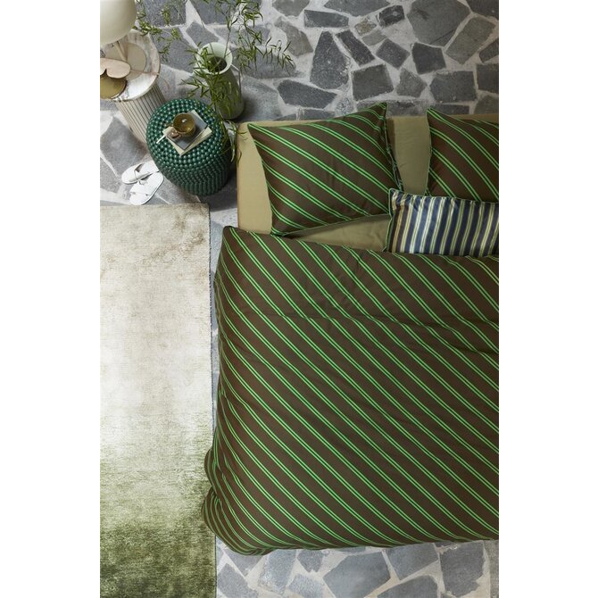 vtwonen Dekbedovertrek Diagonal Green   240x200/220 cm vtwonen Dekbedovertrek Diagonal Green   240x200/220 cm
