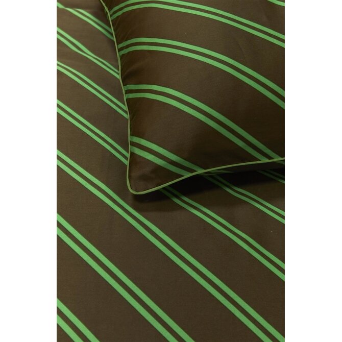 vtwonen Dekbedovertrek Diagonal Green   240x200/220 cm vtwonen Dekbedovertrek Diagonal Green   240x200/220 cm