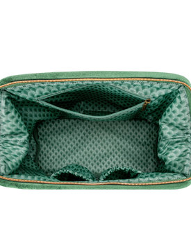 Pip Cosmetic Purse Extra Large Velvet Quilted Green 30x20.7x13.8cm