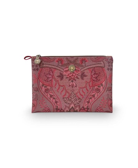 Pip Cosmetic Flat Pouch Medium Kyoto Festival Dark Pink 24x15.5x1cm