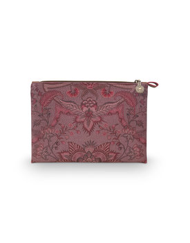 Pip Cosmetic Flat Pouch Medium Kyoto Festival Dark Pink 24x15.5x1cm