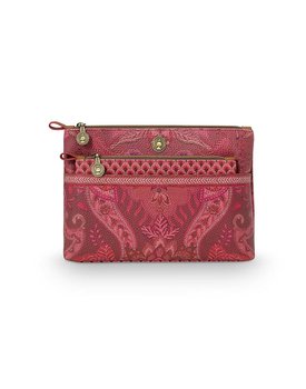 Pip Cosmetic Bag Combi Kyoto Festival Dark Pink 26x18x7.5cm/22x13x1cm