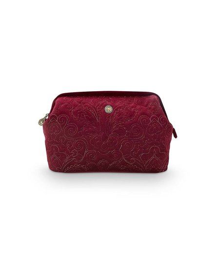 Pip Cosmetic Purse Extra Large Velvet Quiltey Days Red 30x20.7x13.8cm