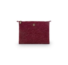 Pip Cosmetic Flat Pouch Large Velvet Quiltey Days Red 30x22x1cm