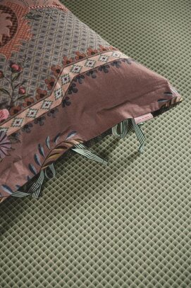 Pip Studio Suki  topper fitted sheet 90x200 cm Pocket depth: 25 Olijfgroen