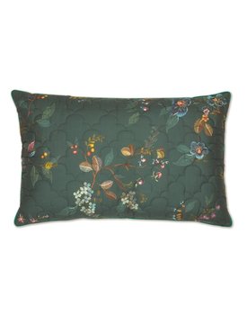 Pip Studio Kawai Flower Quilted Cushion Dark Green 45x70 cm