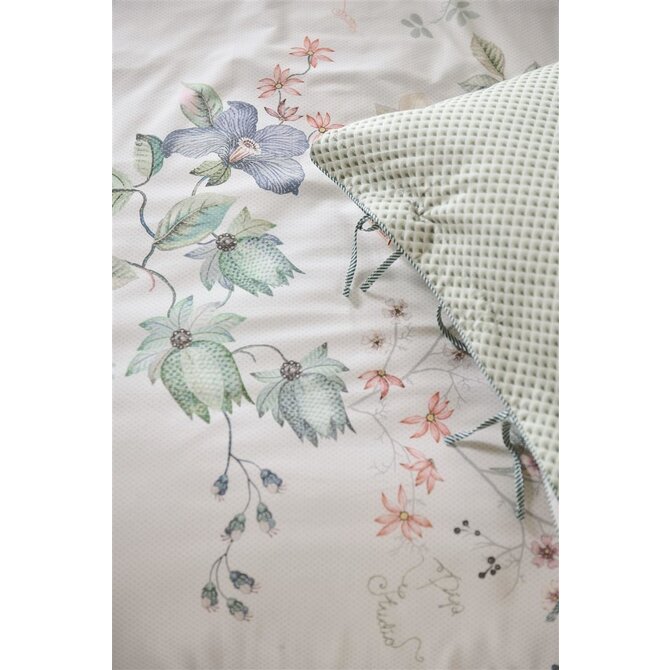 Pip Studio Tokyo Bouquet  dekbedovertrek   260x200/220 cm  Wit Pip Studio Tokyo Bouquet  dekbedovertrek   260x200/220 cm  Wit