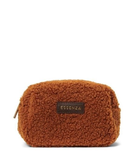 Essenza Lucy Teddy Make-up Bag L: 15 - W: 10 - H: 10 Leather brown