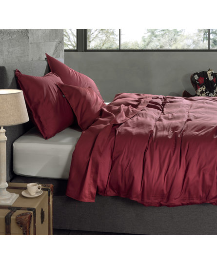 Zo Home Satinado Dekbedovertrek 140x200/220 Spicy Red