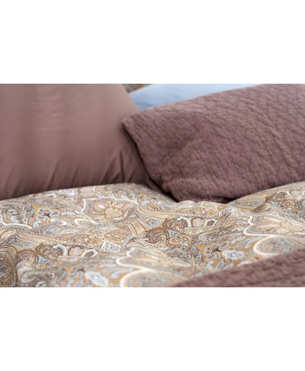 Vandyck HOME 96 printed sateen 1-persoons (140x200/220) toffee