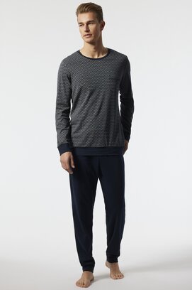 Schiesser Pyjama Long dark blue 178108 54/XL