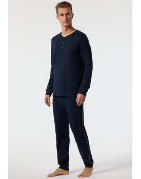 Schiesser Pyjama Long dark blue 178109 50/M