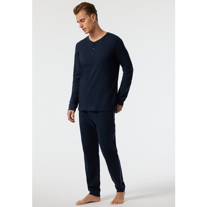 Schiesser Pyjama Long dark blue 178109 54/XL