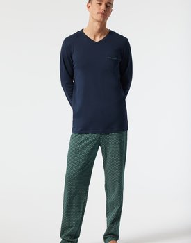 Schiesser Pyjama Long dark blue 178110 54/XL