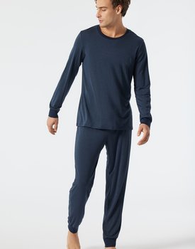 Schiesser Pyjama Long dark blue 178114 54/XL