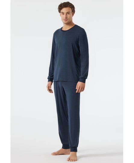 Schiesser Pyjama Long dark blue 178114 56/XXL
