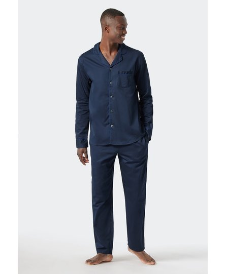 Schiesser Pyjama Long dark blue 178337 54/XL