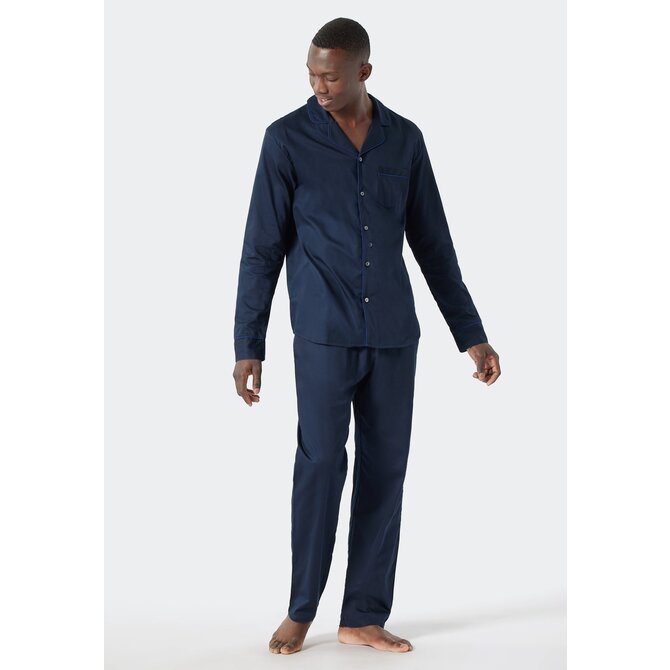 Schiesser Pyjama Long dark blue 178337 54/XL