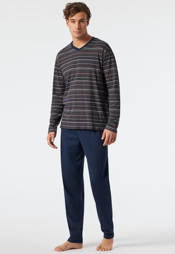Schiesser – Fashion Nightwear - Pyjama – 178103 – Dark Grey Stripe - 56