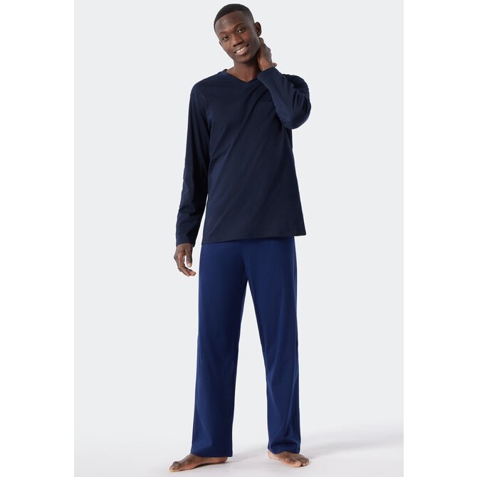 Schiesser Pyjama Long royal blue 178096 54/XL