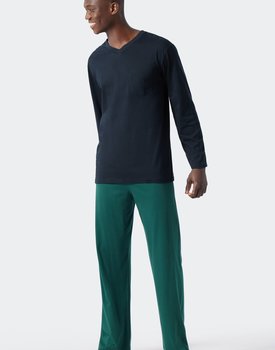 Schiesser Pyjama Long dark green 178096 50/M