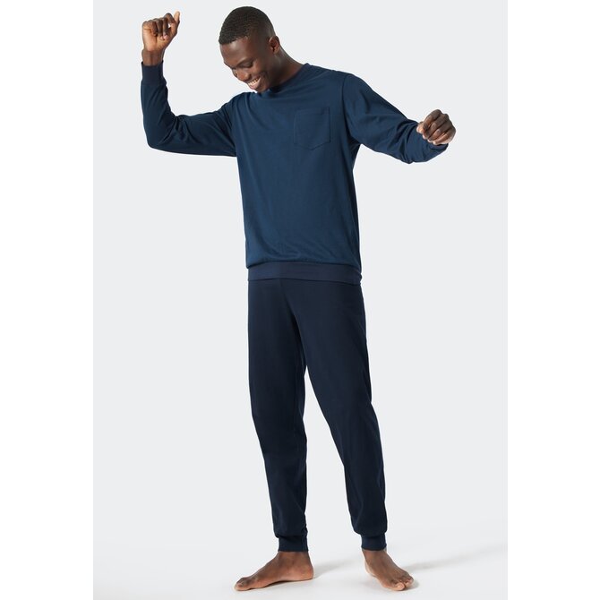 Schiesser Pyjama Long royal blue 178094 54/XL