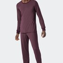 Schiesser Schiesser Pyjama Long wine red 178032 54/XL