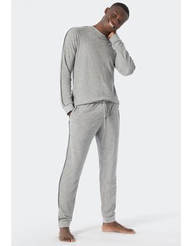 Schiesser Pyjama Long grey melange 178036 54/XL