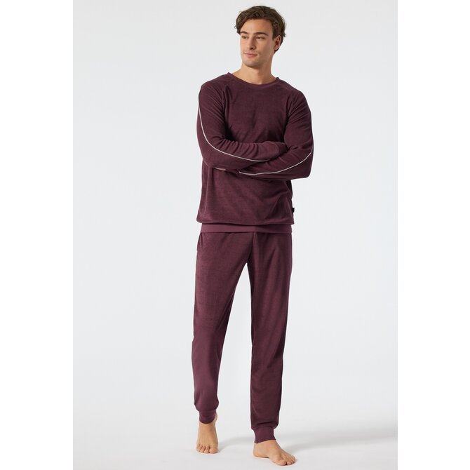 Schiesser Pyjama Long wine red 178036 56/XXL