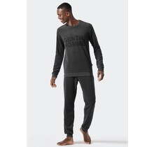 Schiesser Pyjama Long dark grey mel. 178037 54/XL