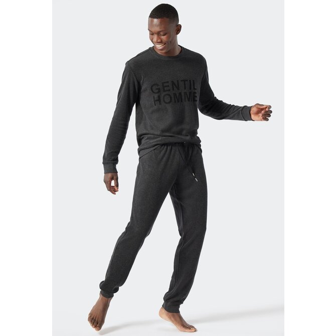 Schiesser Pyjama Long dark grey mel. 178037 54/XL
