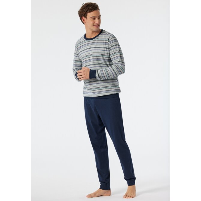 Schiesser Pyjama Long grey melange 178102 48/S
